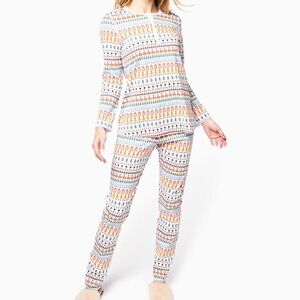 RARE Roller Rabbit Band Weave Pajama Set in the Woodland Creature Thanksgiving